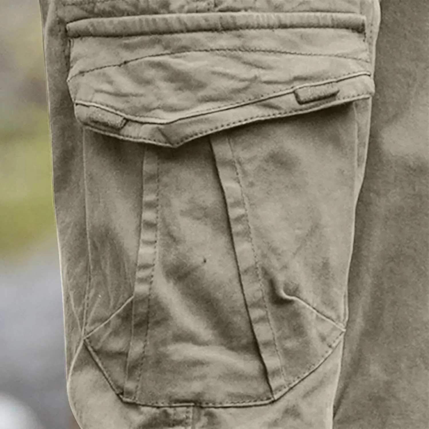 Mens Casual Cargo Pants Elastic Waist Stretch Drawstring Relaxed Fit Jogger Pants Classic Gym Hiking Workout Trousers