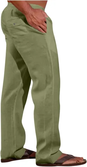 Mens Casual Cargo Pants Elastic Waist Stretch Drawstring Relaxed Fit Tactical Work Joggers Pants, S-5XL