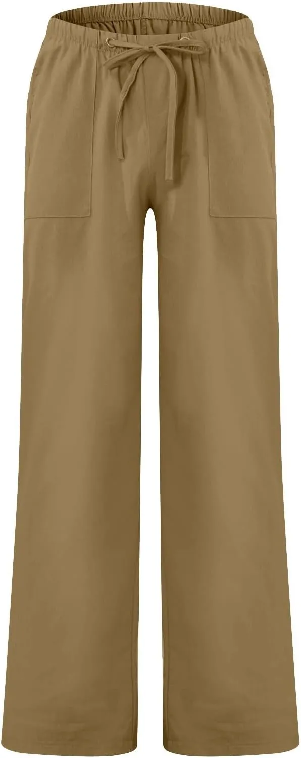 Mens Casual Cargo Pants Elastic Waist Stretch Drawstring Relaxed Fit Tactical Work Joggers Pants, S-5XL