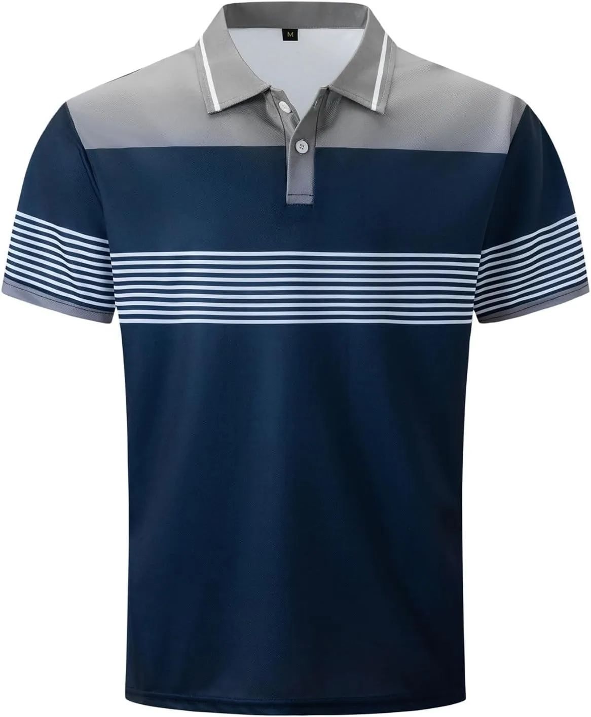 Men's Casual Golf Polo Shirts Collared Wrinkle Free Moisture Wicking Lightweight Business Summer Shirts