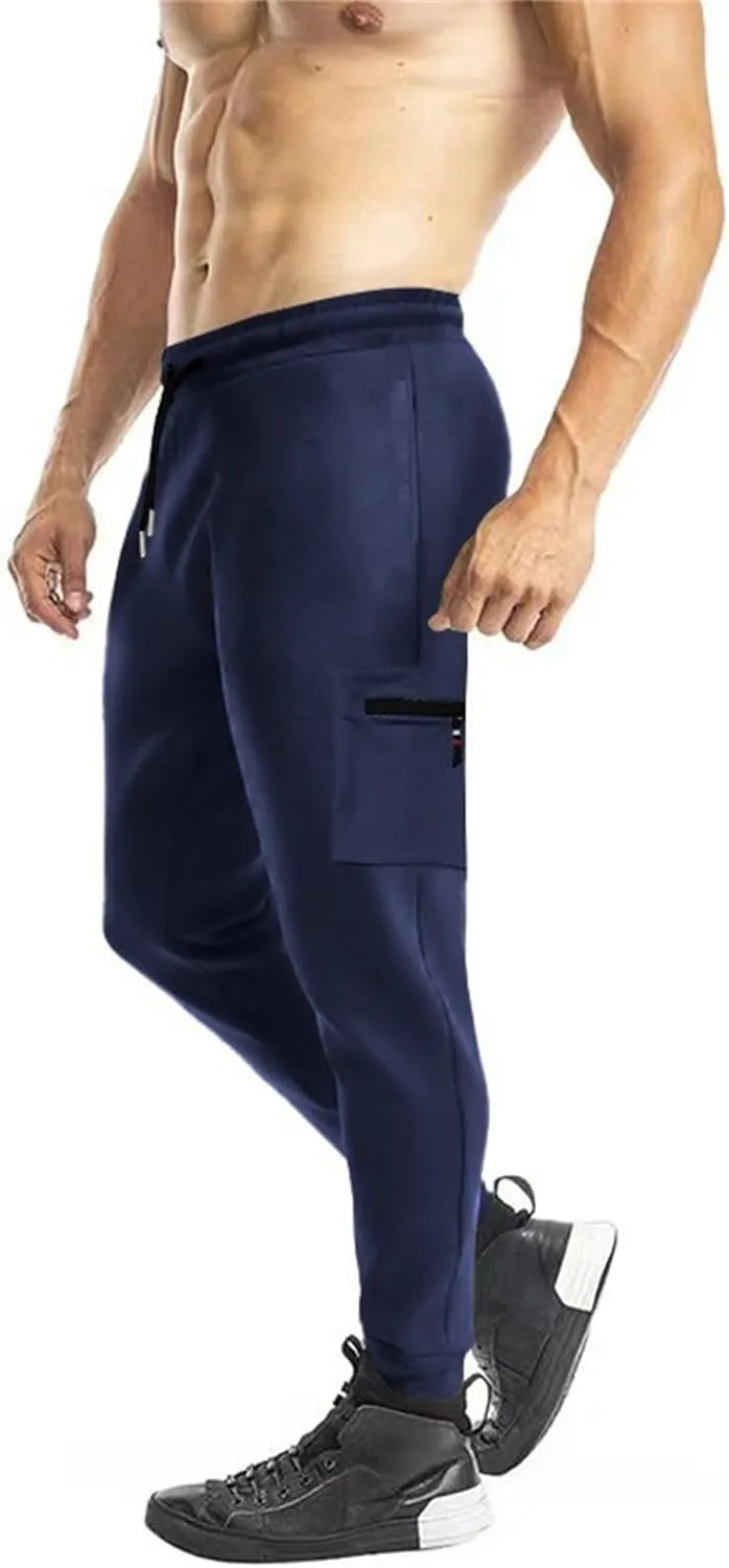 Mens Casual Jogger Pants Relaxed Fit Cargo Pants Drawstring Sweatpants with Pockets Hiking Outdoor Sport Pants