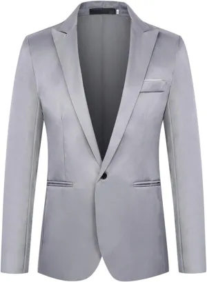 Mens Casual Suit Blazer Cardigan Jackets One Button Tuxedo Lightweight Formal Business Party Wedding Coats