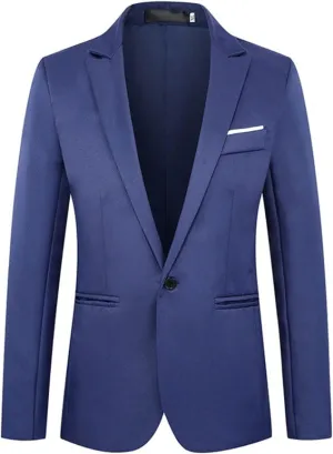 Mens Casual Suit Blazer Cardigan Jackets One Button Tuxedo Lightweight Formal Business Party Wedding Coats