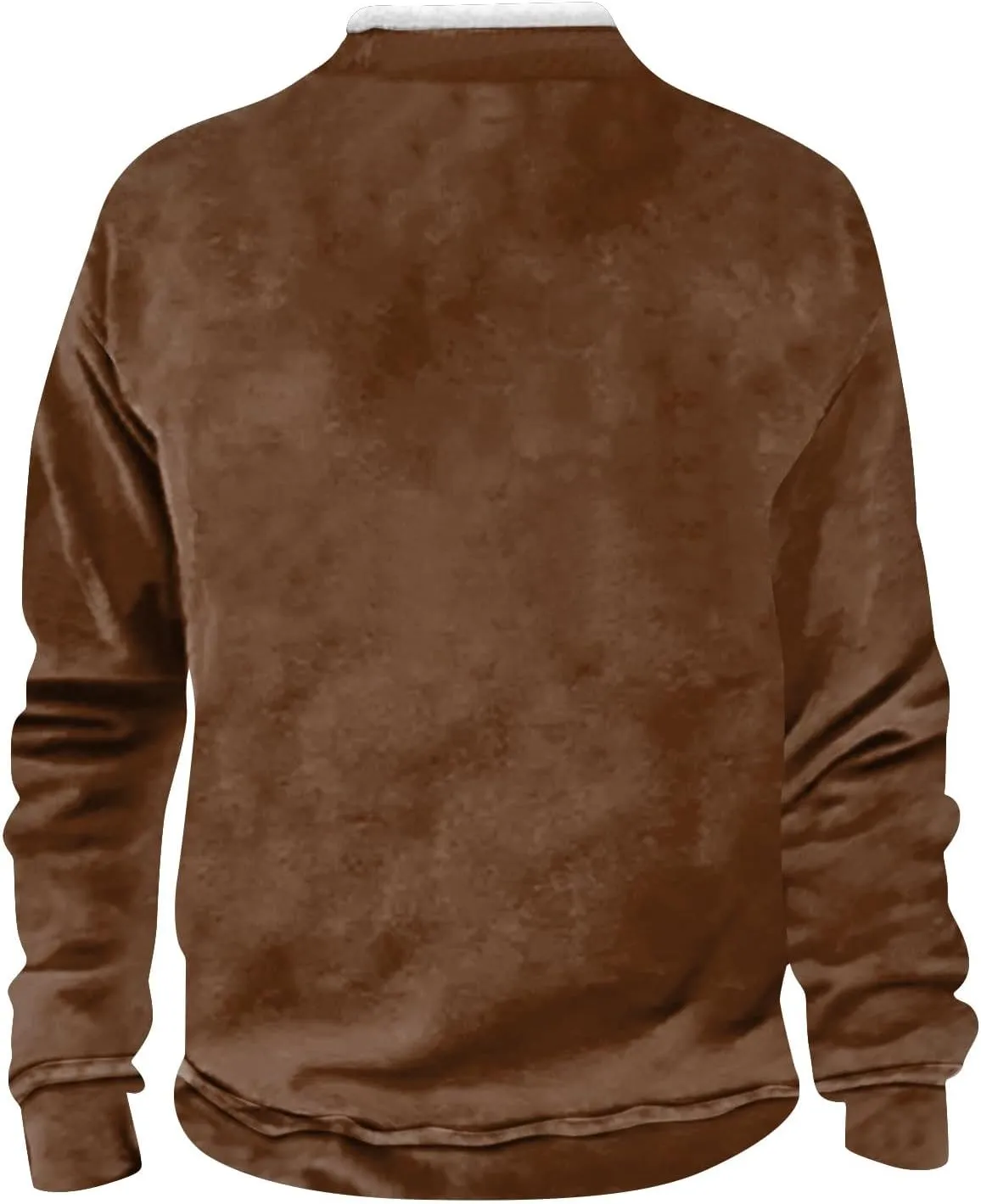 Mens Corduroy Sweatshirt Country Sweatshirts Winter Thick Sweater 1/4 Zip Stand Collar Cowboy Print Tactical Jacket