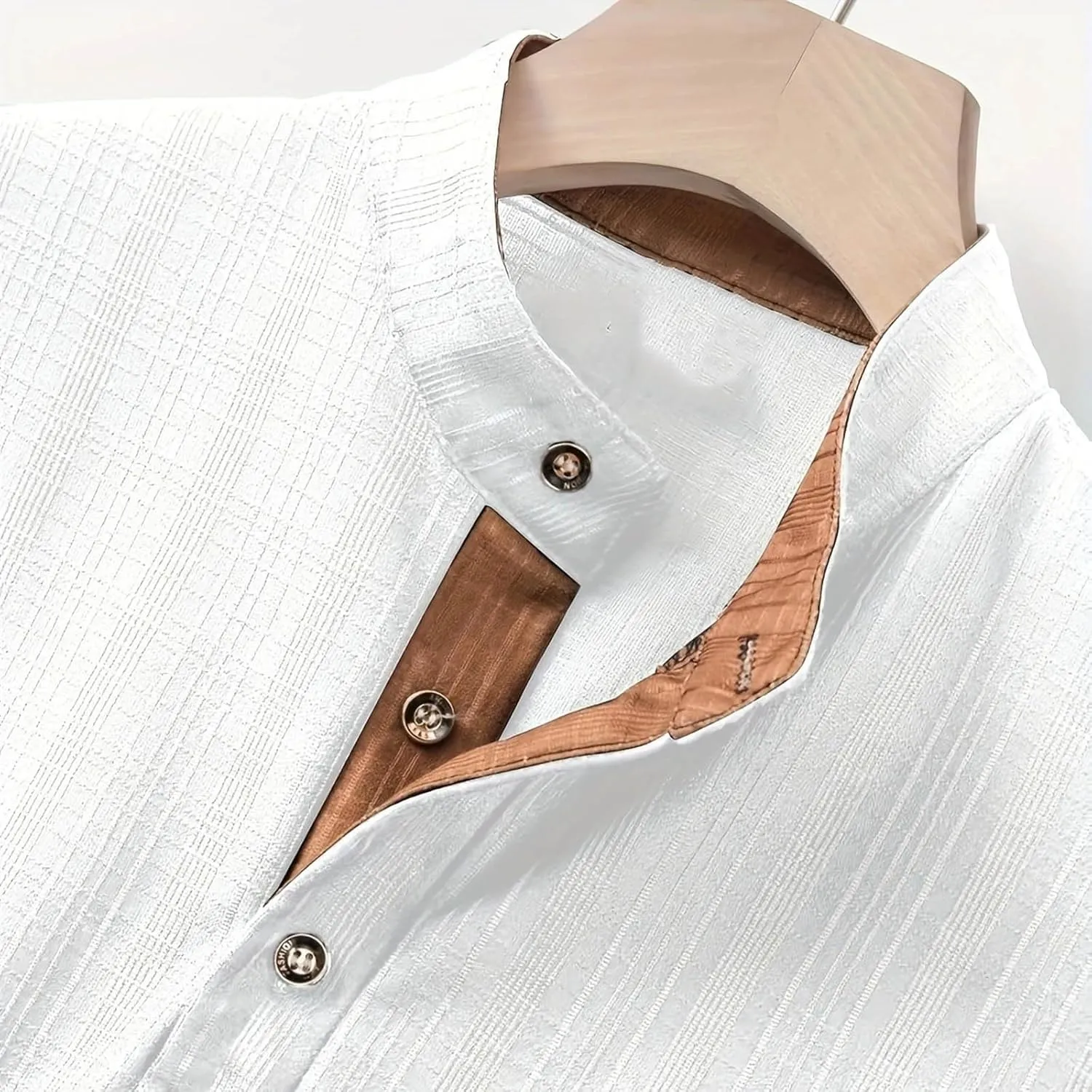 Men's Cotton Linen Henley Shirts Casual Lightweight Short Sleeve Button Down Stand Collar T-Shirt Summer Beach Tops