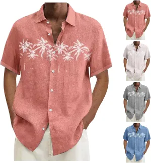 Men's Cuban Guayabera Shirts Button up Cardigan Casual Male Big and Tall Short Sleeve Shirts Lightweight Travel