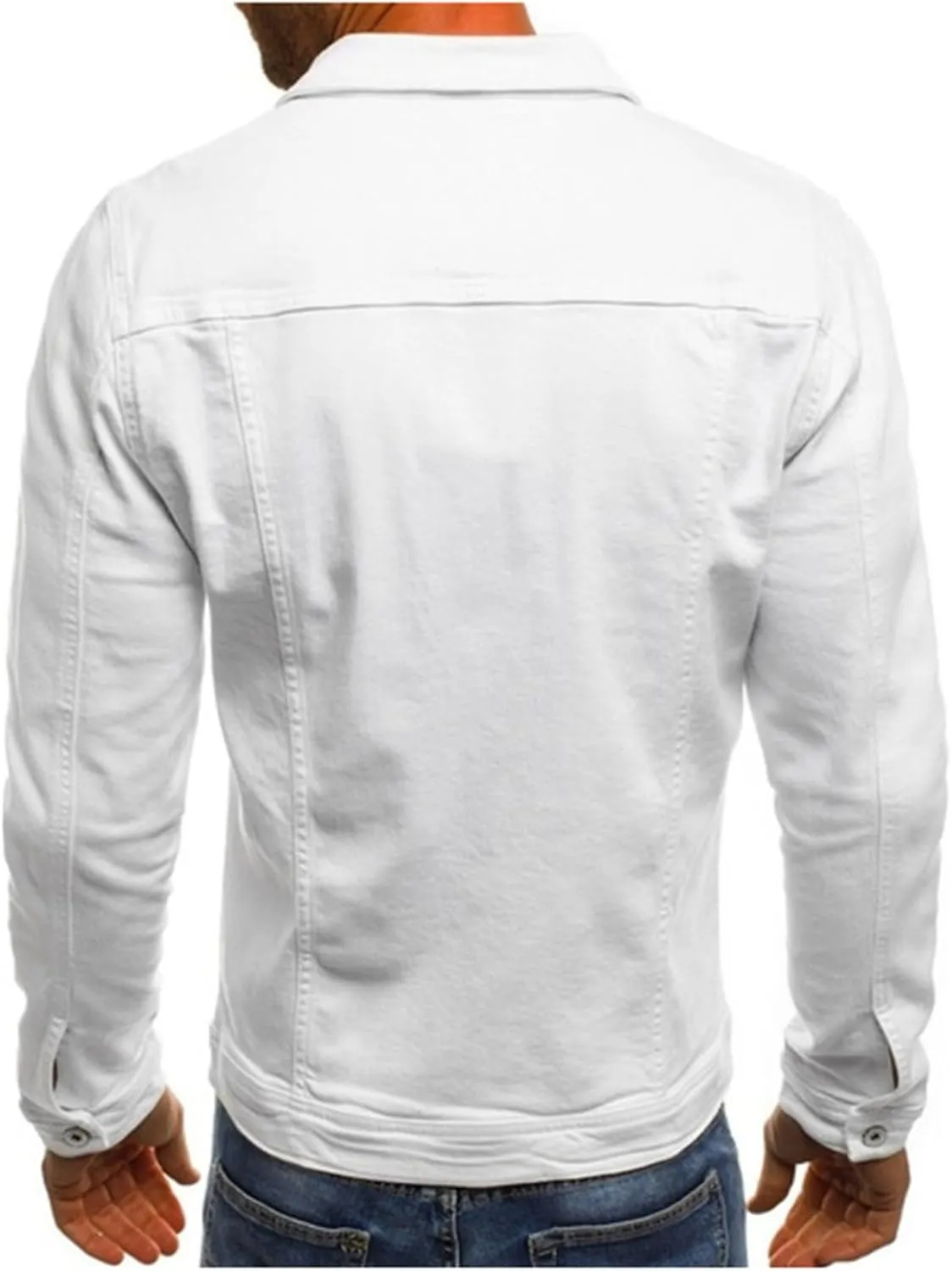 Mens Denim Jacket Cozy Classic Overshirt Long Sleeve Slim Fit Button Up Denim Top Shirt Jacket Trucker Jacket with Pockets