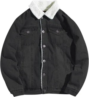 Men's Denim Jackets Thick Fleece Lined Trucker Jackets Casual Jean Coat Fashion Winter Warm Outwear Jacket