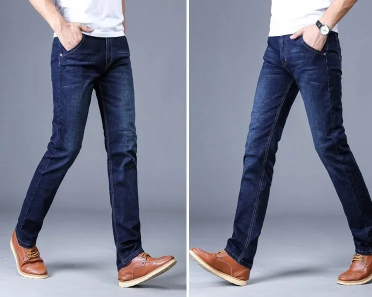 Men's Denim Pants Straight Leg and Stretch Fit Jeans Classic Casual Trousers for Men Everyday Wear Denim Straight