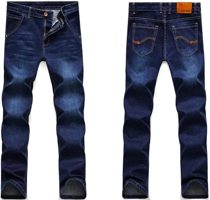 Men's Denim Pants Straight Leg and Stretch Fit Jeans Classic Casual Trousers for Men Everyday Wear Denim Straight
