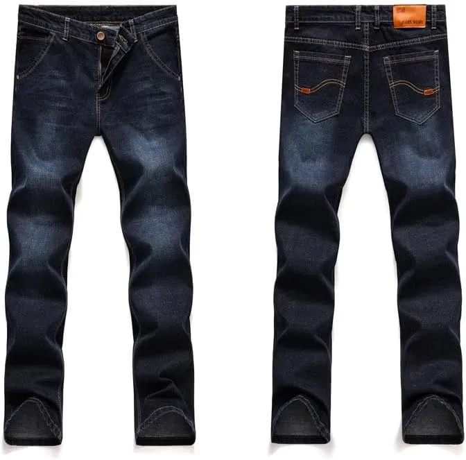 Men's Denim Pants Straight Leg and Stretch Fit Jeans Classic Casual Trousers for Men Everyday Wear Denim Straight