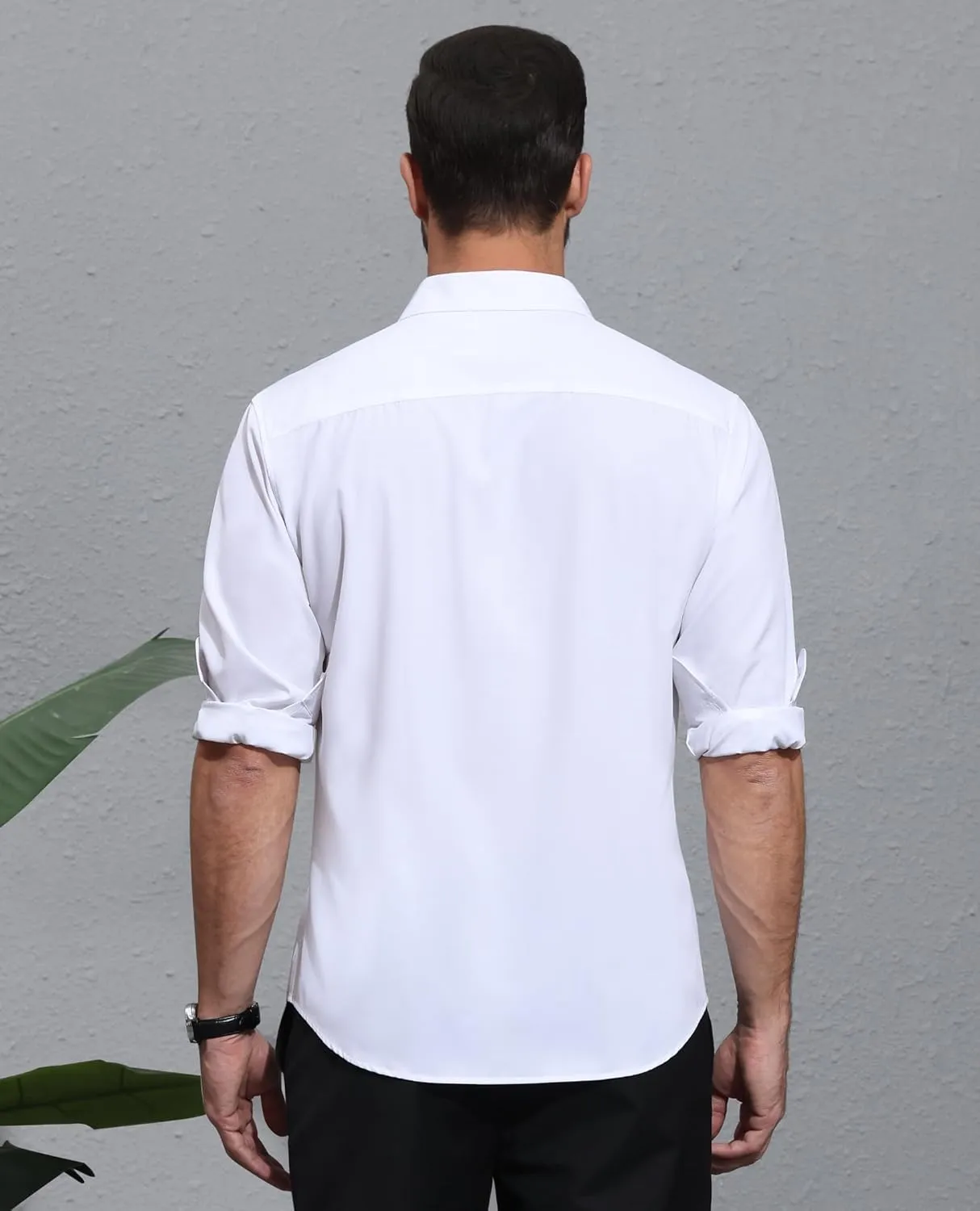 Mens Dress Shirts Long Sleeve Dress Shirts for Men Wrinkle Free Button Down Shirts Big Linen Shirts for Men