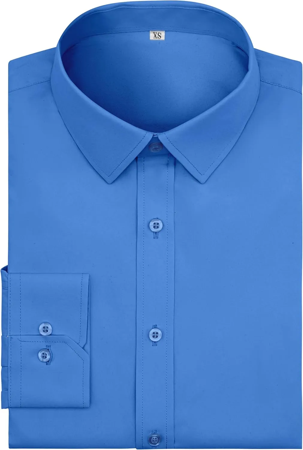Men's Dress Shirts Regular Fit Solid Long Sleeve Wrinkle-Free Formal Shirt Business Casual Button Down Shirts
