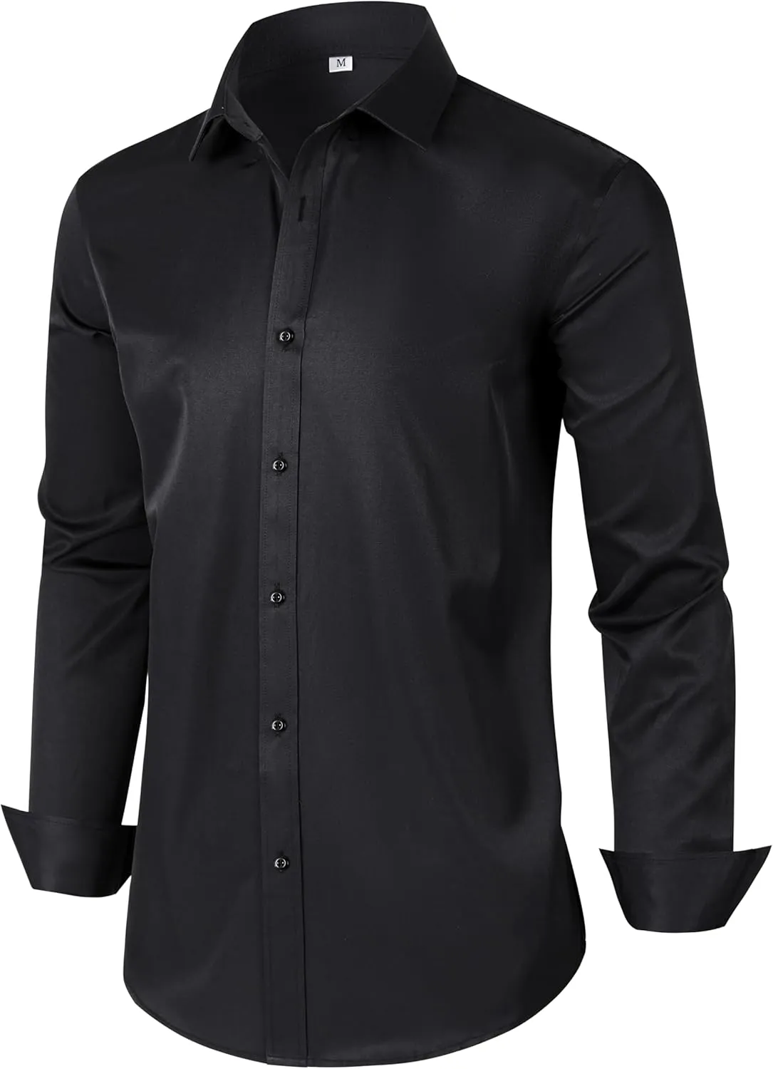 Men's Dress Shirts Regular Fit Solid Long Sleeve Wrinkle-Free Formal Shirt Business Casual Button Down Shirts