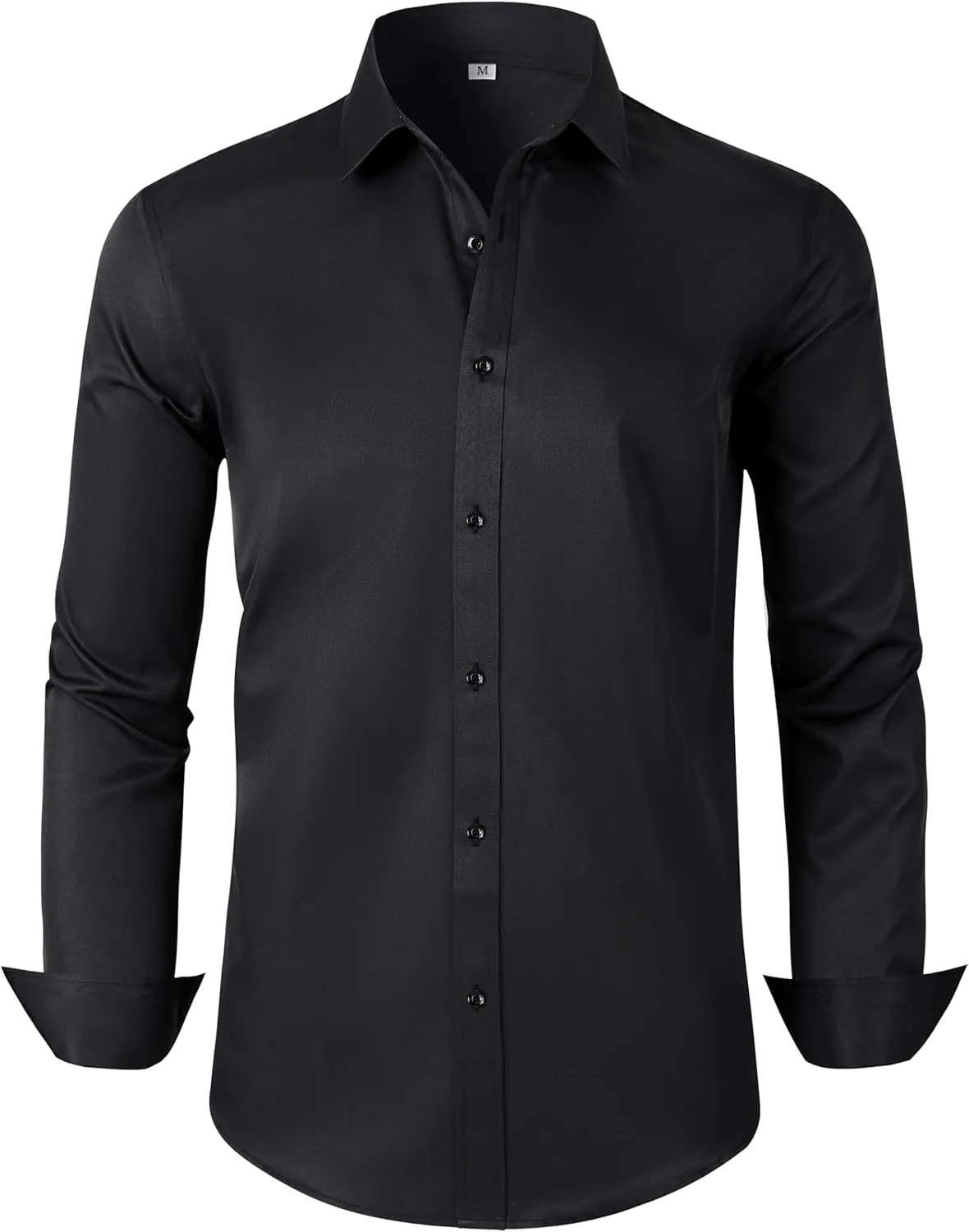Men's Dress Shirts Regular Fit Solid Long Sleeve Wrinkle-Free Formal Shirt Business Casual Button Down Shirts