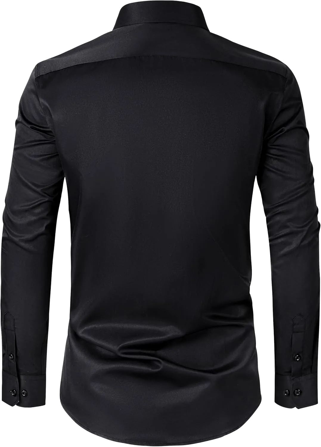 Men's Dress Shirts Regular Fit Solid Long Sleeve Wrinkle-Free Formal Shirt Business Casual Button Down Shirts