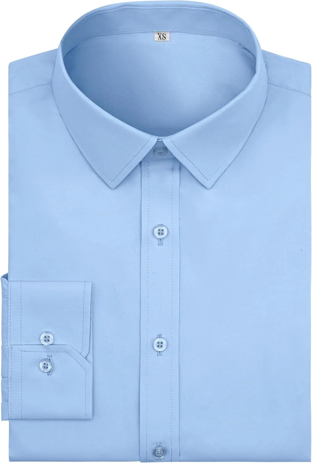 Men's Dress Shirts Regular Fit Solid Long Sleeve Wrinkle-Free Formal Shirt Business Casual Button Down Shirts