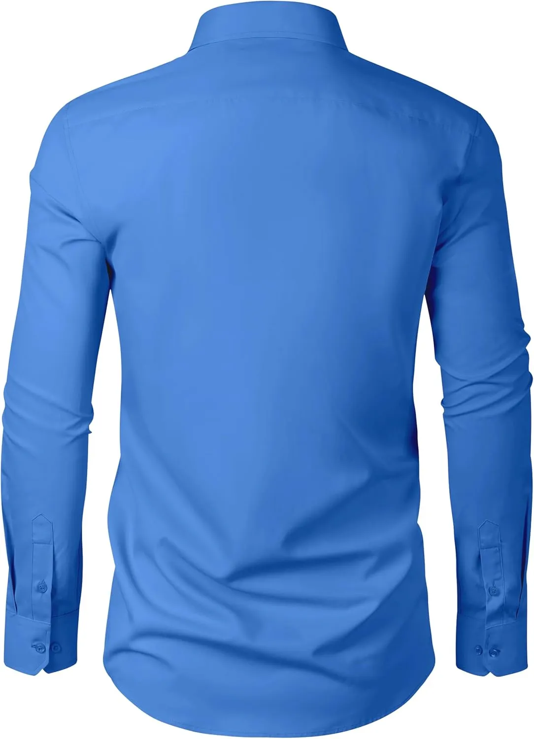 Men's Dress Shirts Regular Fit Solid Long Sleeve Wrinkle-Free Formal Shirt Business Casual Button Down Shirts
