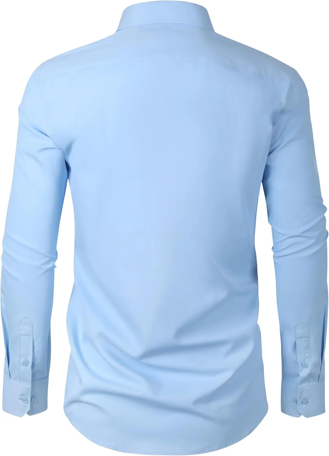 Men's Dress Shirts Regular Fit Solid Long Sleeve Wrinkle-Free Formal Shirt Business Casual Button Down Shirts