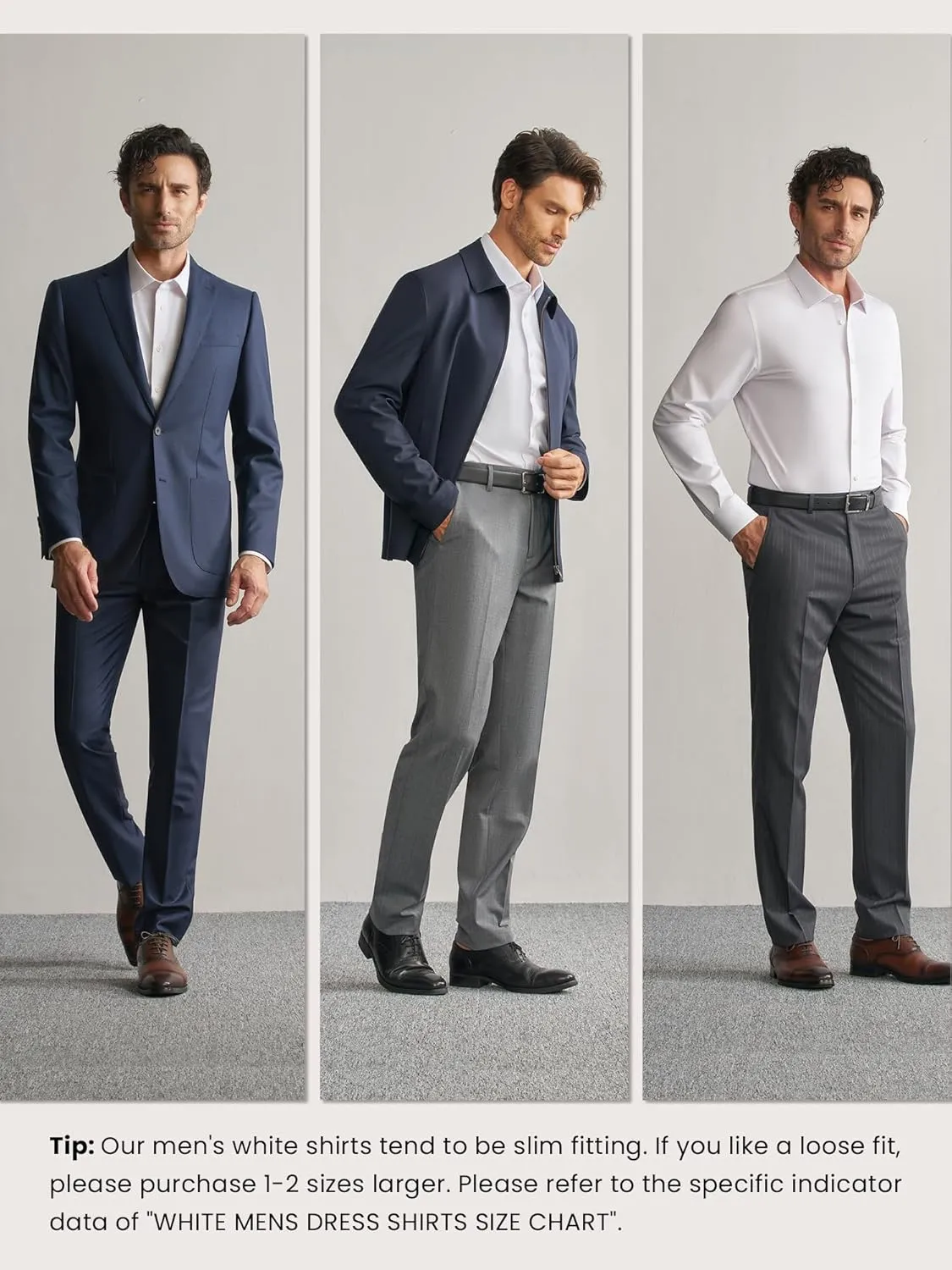 Mens Dress Shirts Slim Fit Wrinkle Free Stretch Non Iron Soft French Cuff Button Down Shirts