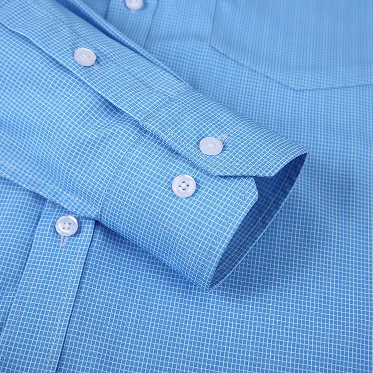 Men's Dress Shirts Solid Causal Long Sleeve Business Button Down Shirts Regular Fit Stretch Cotton Formal Dress Shirts