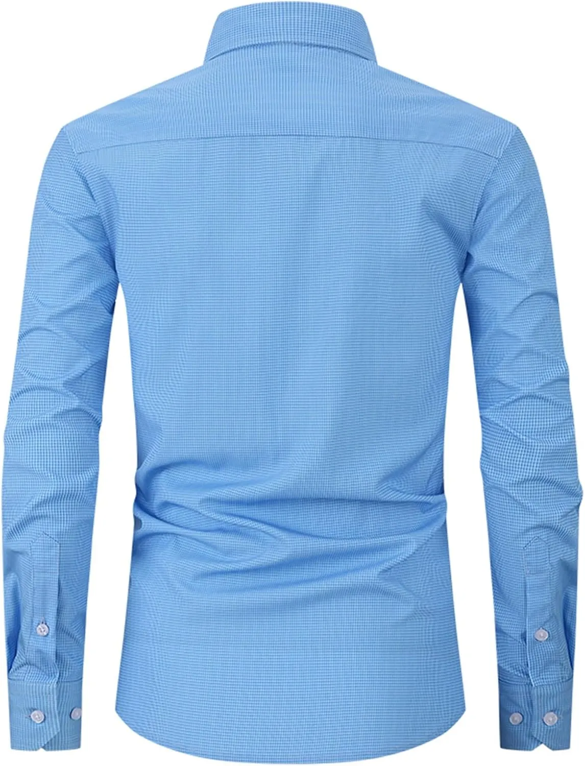 Men's Dress Shirts Solid Causal Long Sleeve Business Button Down Shirts Regular Fit Stretch Cotton Formal Dress Shirts