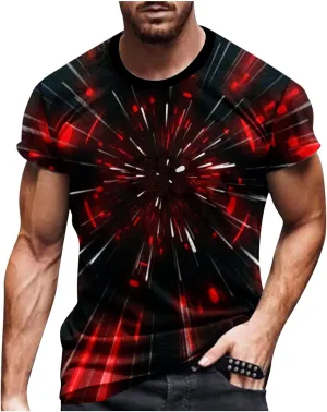 Mens Fashion 3D Print T-Shirts 2023 Casual Summer Tops Funny Graphics Pattern Crewneck Short Sleeve Tees for Men