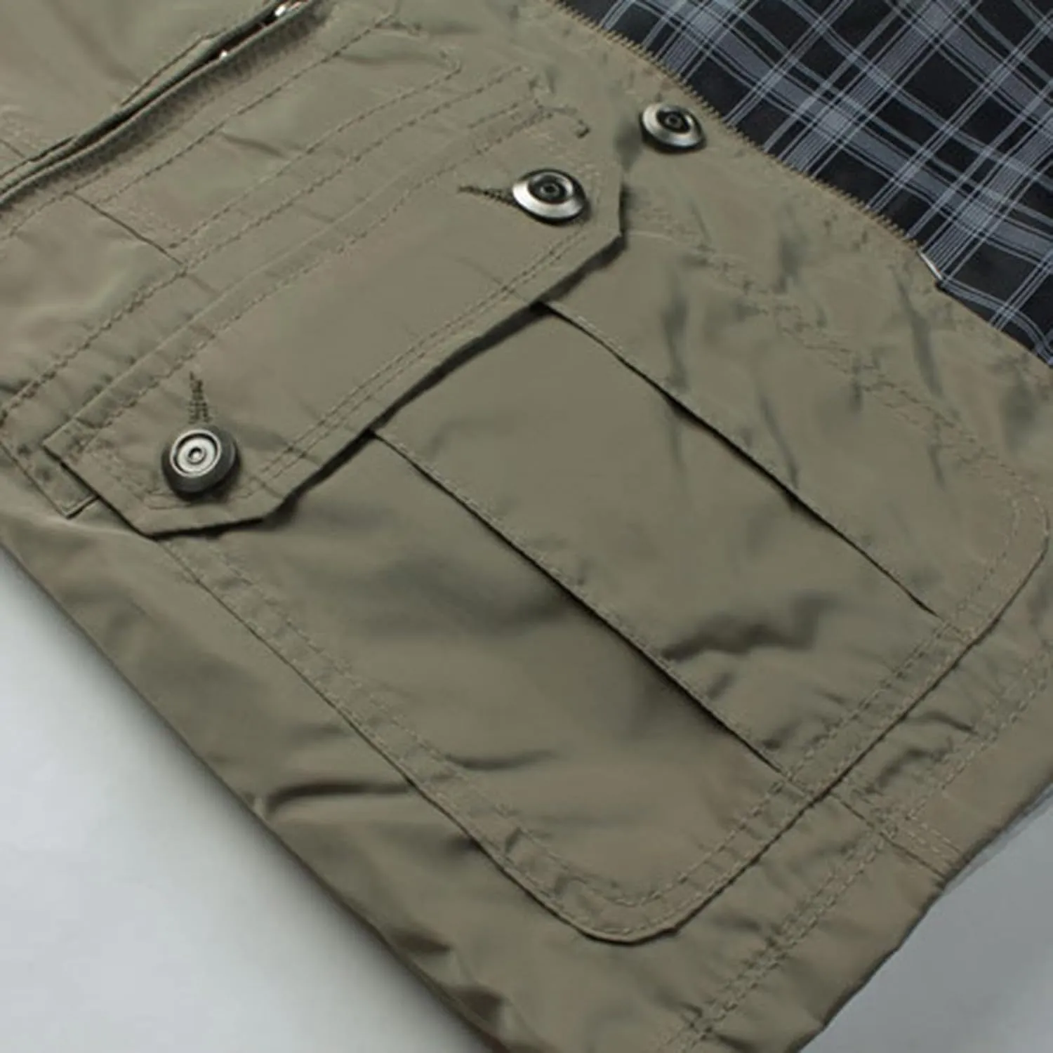 Mens Fashion Sports Outdoor Jacket Plaid Zipper Stand Collar Cardigan with Pockets Men's Gifts for Men Who Want