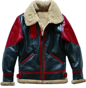 Mens Faux Leather Jacket Warm Winter Biker Coat Casual Bomber Moto Jacket Cropped Thick Coat Outerwear with Pockets