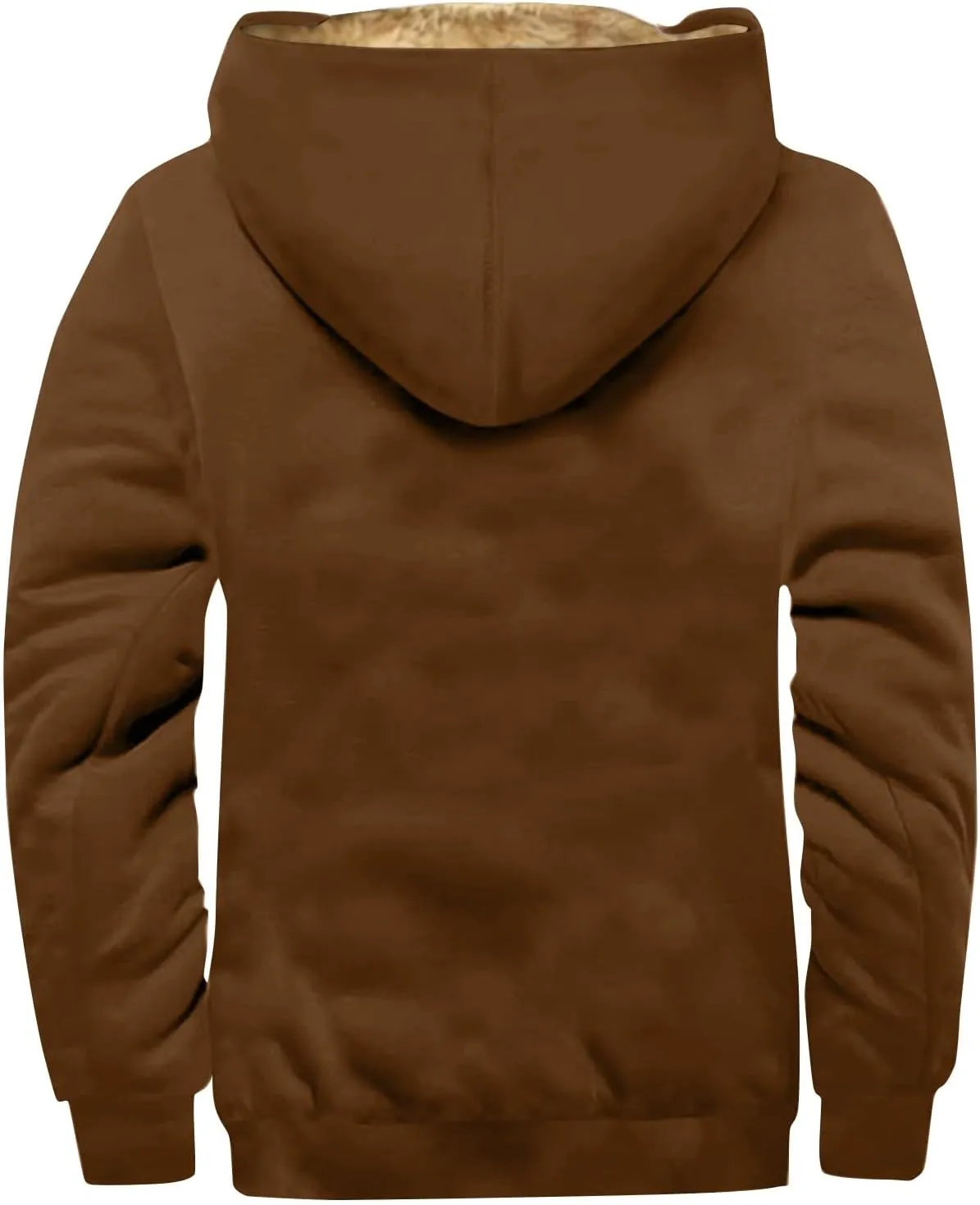 Mens Fleece Hoodie Sherpa Lined Hoodies Jacket Winter Full Zip Warm Heavyweight Thick Fuzzy Hooded Sweatshirt