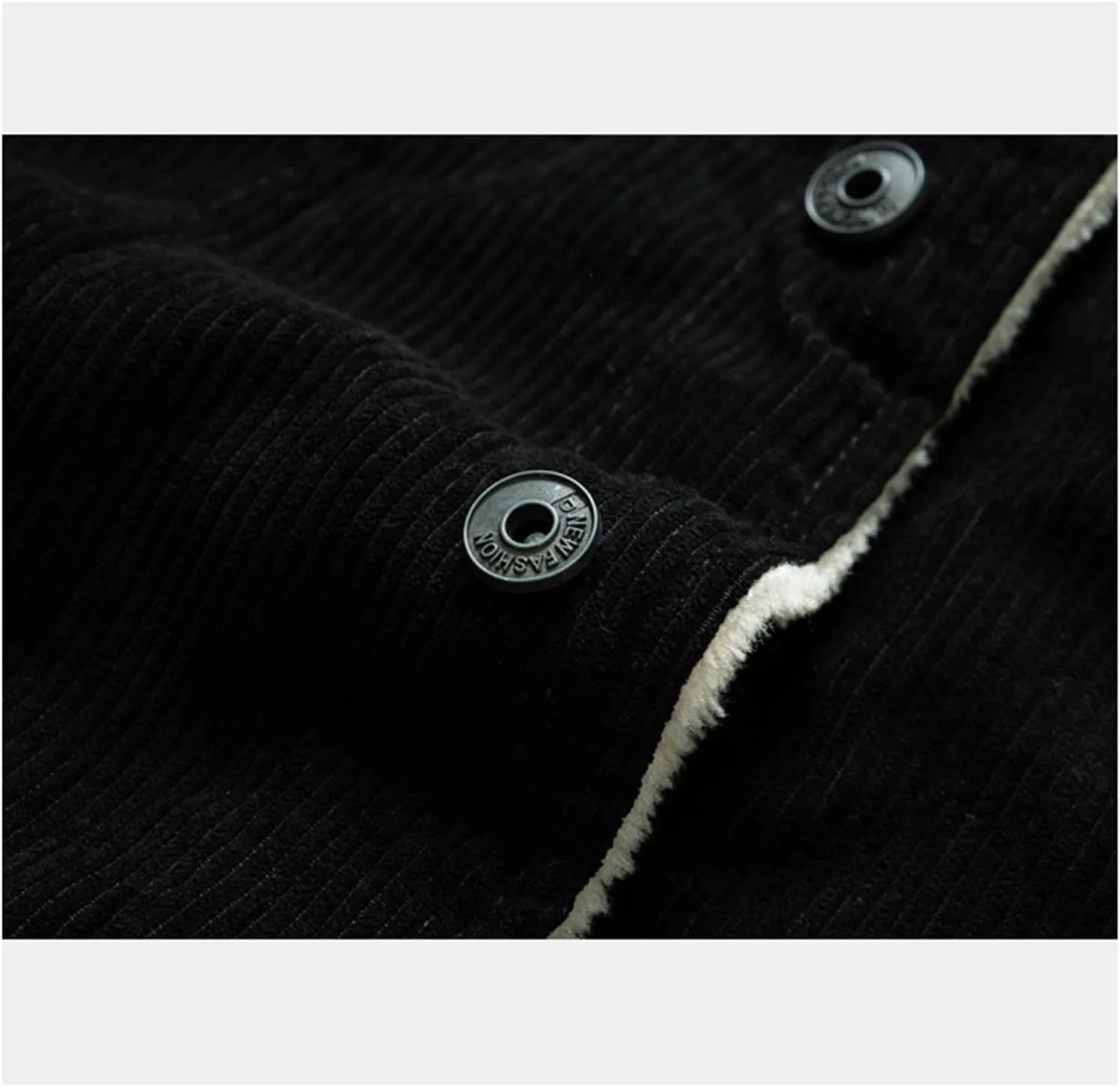 Mens Fleece Jacket Corduroy Winter Sherpa Lined Trucker Jackets Thick Warm Cargo Parka Coats Casual Work Button Up Coat