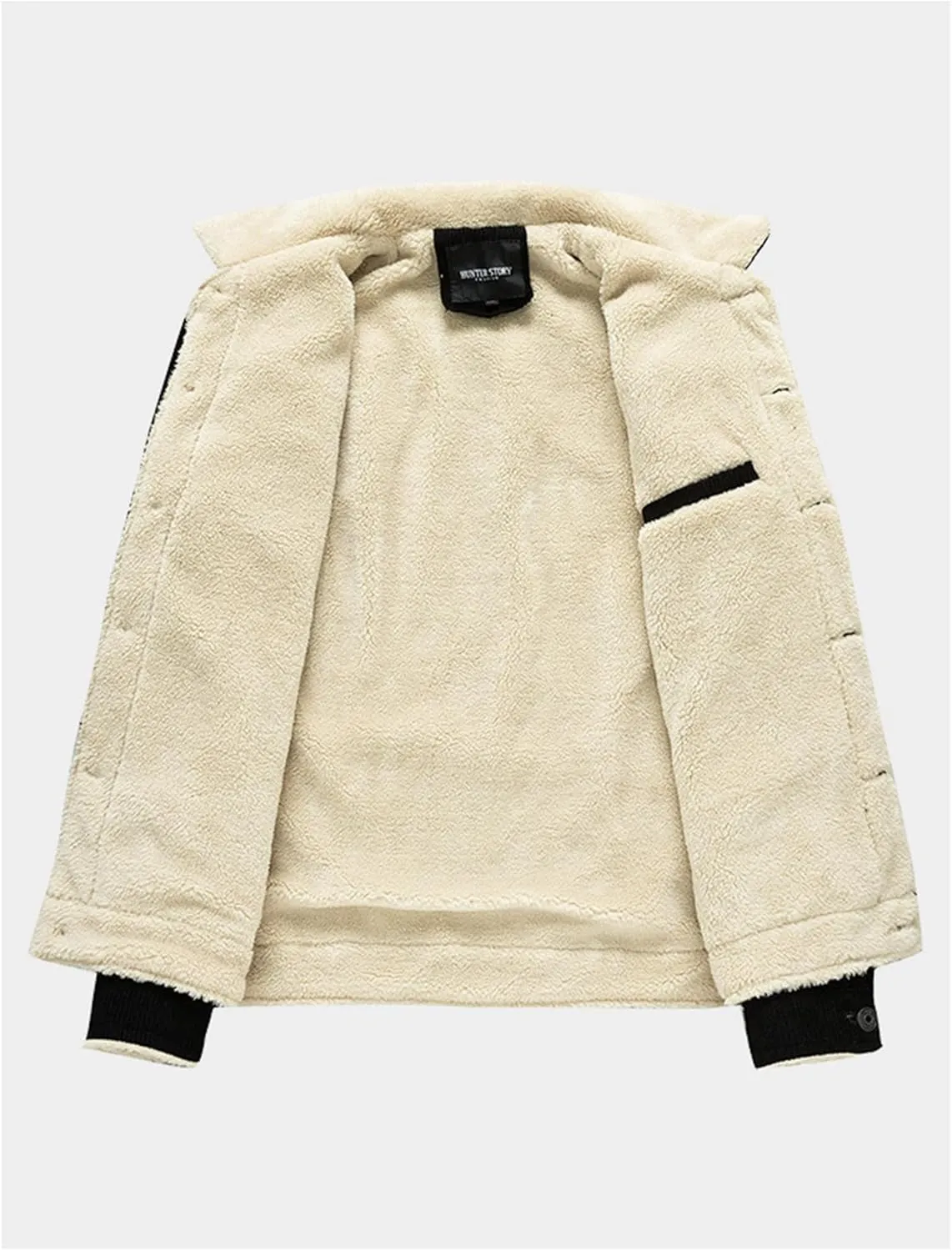 Mens Fleece Jacket Corduroy Winter Sherpa Lined Trucker Jackets Thick Warm Cargo Parka Coats Casual Work Button Up Coat