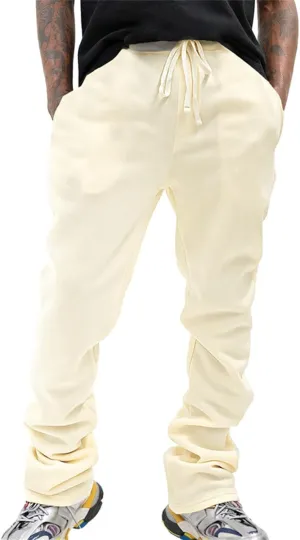 Men's Fleece Jogger Men's Drawstring Sweatpants Drawstring Long Pants Solid Color Vintage Slim Men's Casual Slim