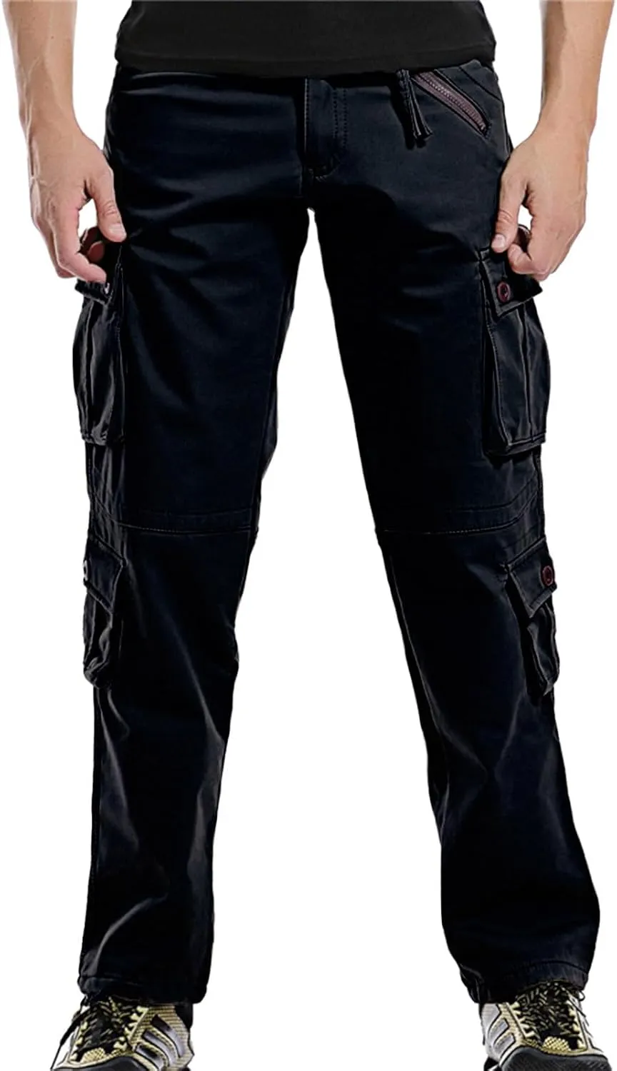 Men's Fleece Lined Cargo Pant Sweatpants Jogging Sweatpants High Comfort Casual Pants Fleece Lined Pants Mens Lined