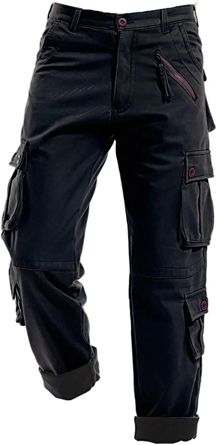 Men's Fleece Lined Cargo Pant Sweatpants Jogging Sweatpants High Comfort Casual Pants Fleece Lined Pants Mens Lined