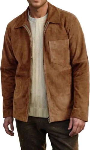 Mens Fleece Slim Fit Jacket Lapel Collar Full Zip Up Windbreaker Outwear with Pocket for Outdoor Hiking and Travel