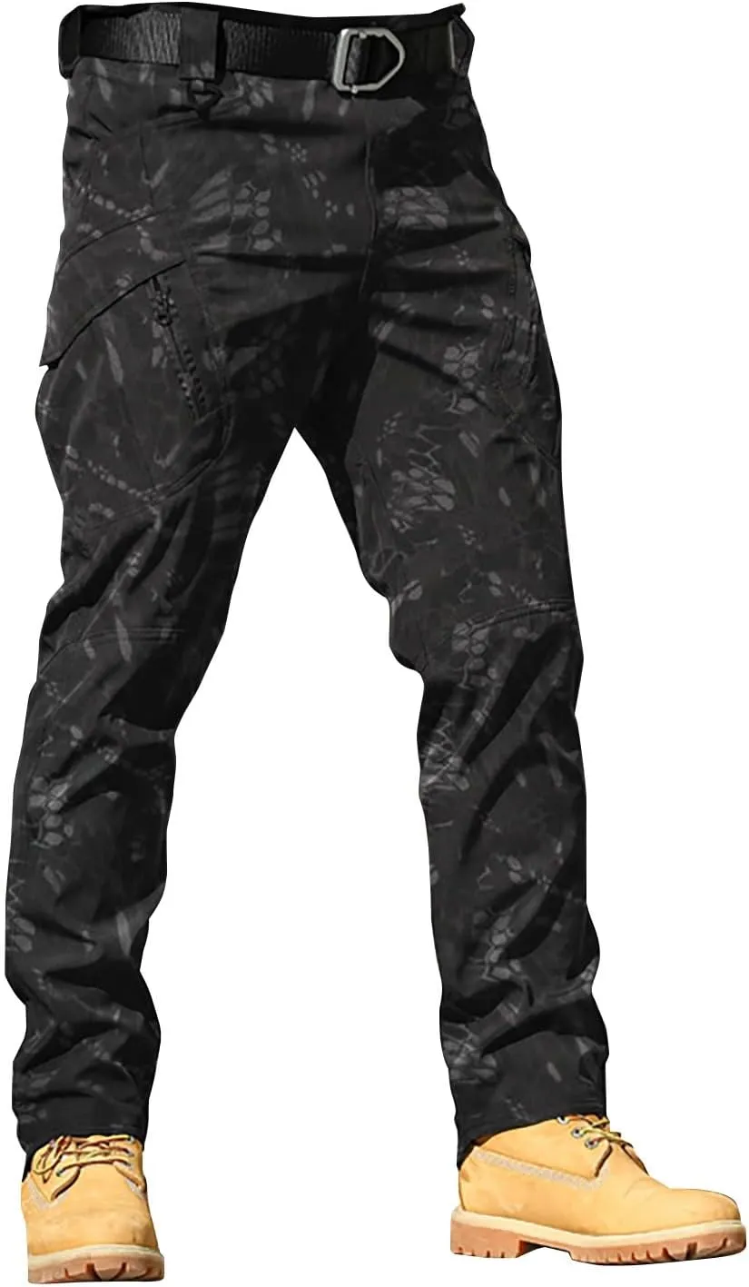 Men's Hiking Tactical Pants Khaki Pants Mens Relaxed Fit Dress Sweatpants for Men Jogger Scrubs for Mens Brown Pants