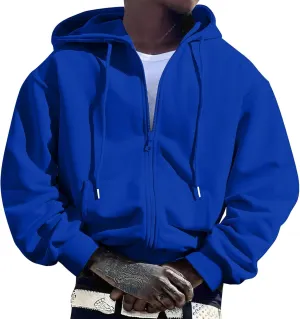 Men'S Hoodie Full Zip Up Sweatshirt With Pockets Oversized And Comfortable Outdoor Jackets For Men,Hooded Sweatshirts