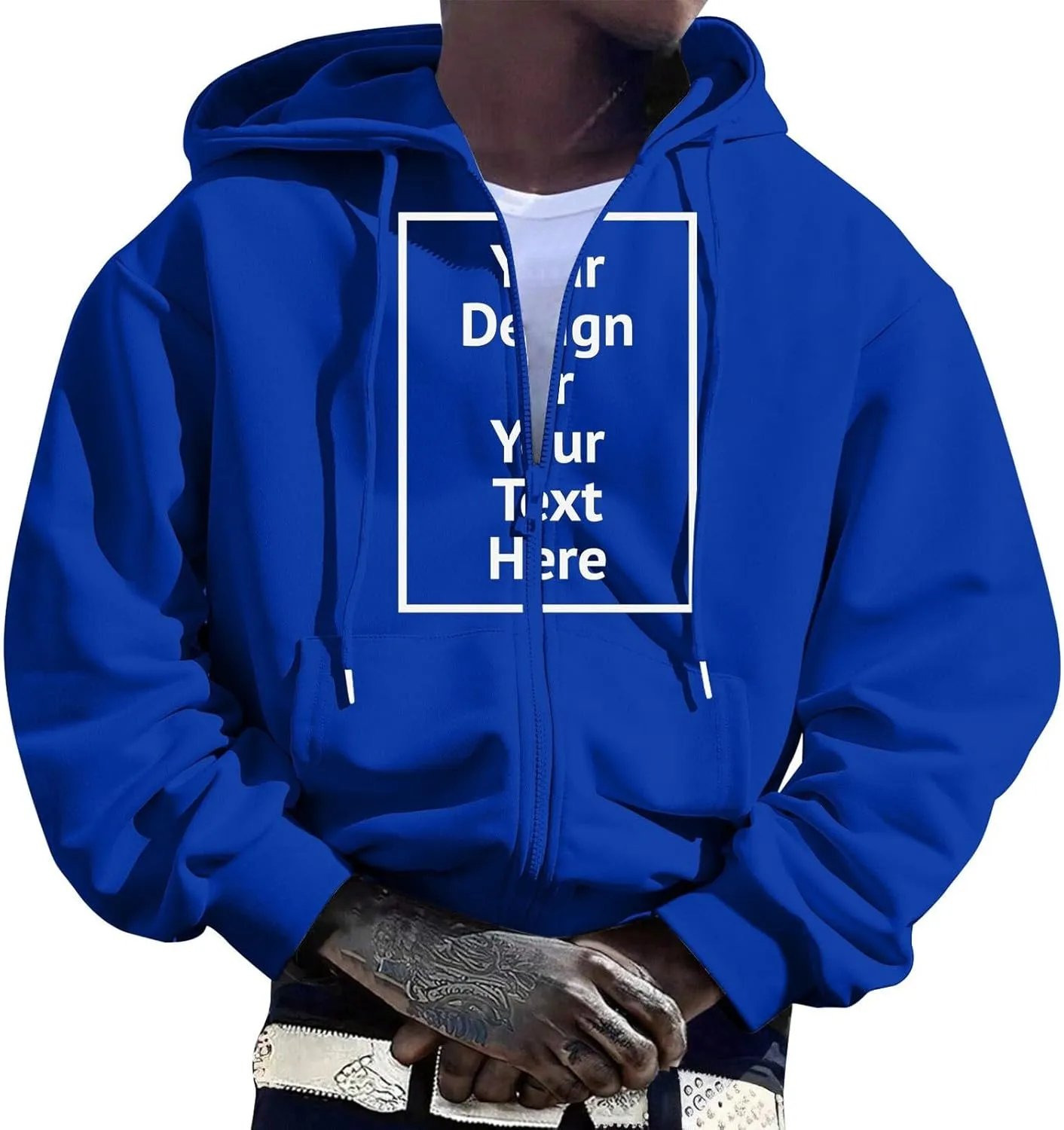 Men'S Hoodie Full Zip Up Sweatshirt With Pockets Oversized And Comfortable Outdoor Jackets For Men,Hooded Sweatshirts