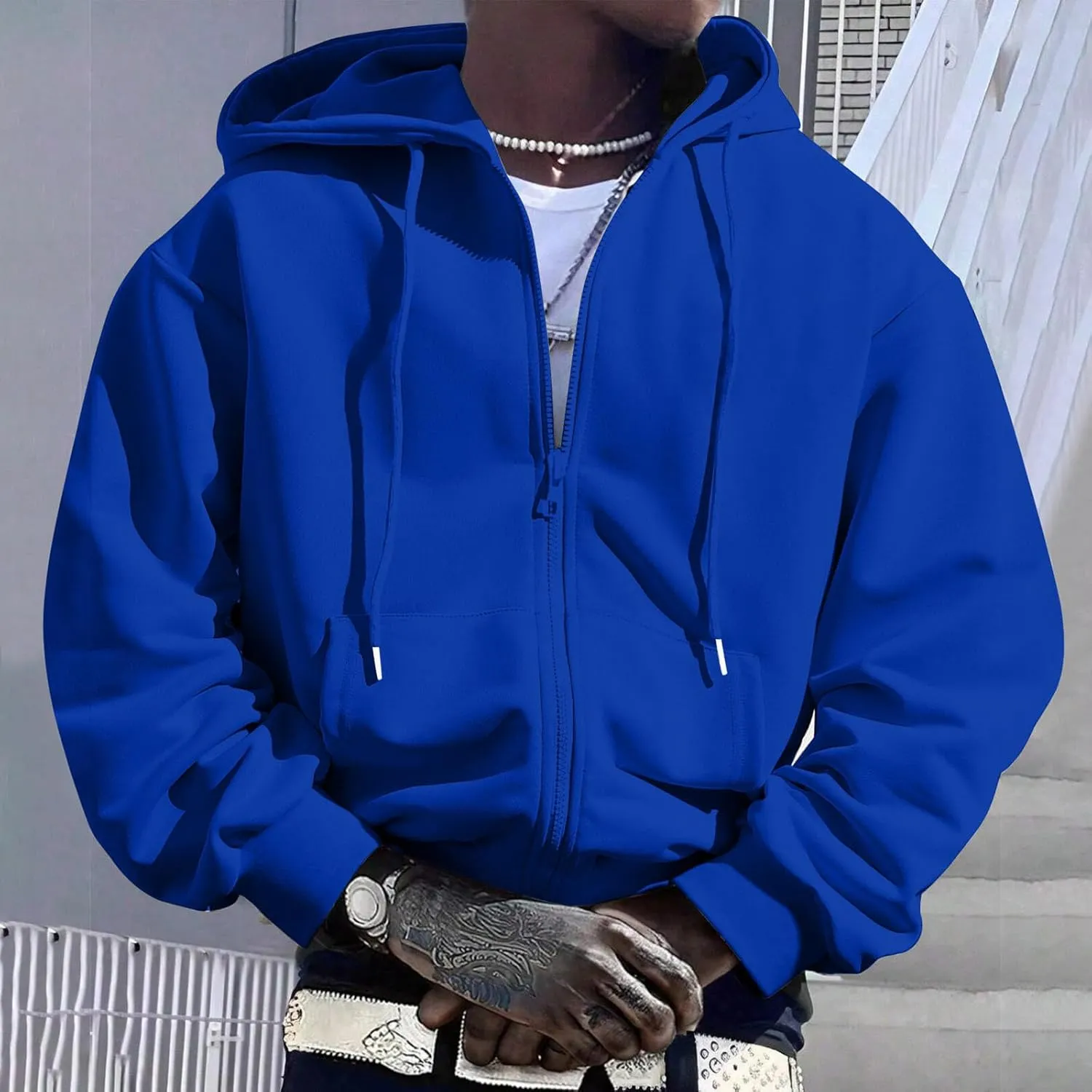 Men'S Hoodie Full Zip Up Sweatshirt With Pockets Oversized And Comfortable Outdoor Jackets For Men,Hooded Sweatshirts