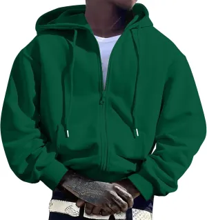 Men'S Hoodie Full Zip Up Sweatshirt With Pockets Oversized And Comfortable Outdoor Jackets For Men,Hooded Sweatshirts