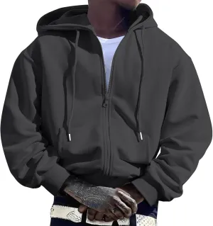 Men'S Hoodie Full Zip Up Sweatshirt With Pockets Oversized And Comfortable Outdoor Jackets For Men,Hooded Sweatshirts