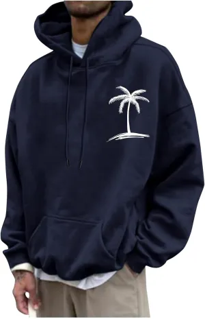Mens Hoodies Pullover Oversized Hoodie Solid Color Letter Printed Fall Fleece Sweatshirts Long Sleeve Pullover Hoodies