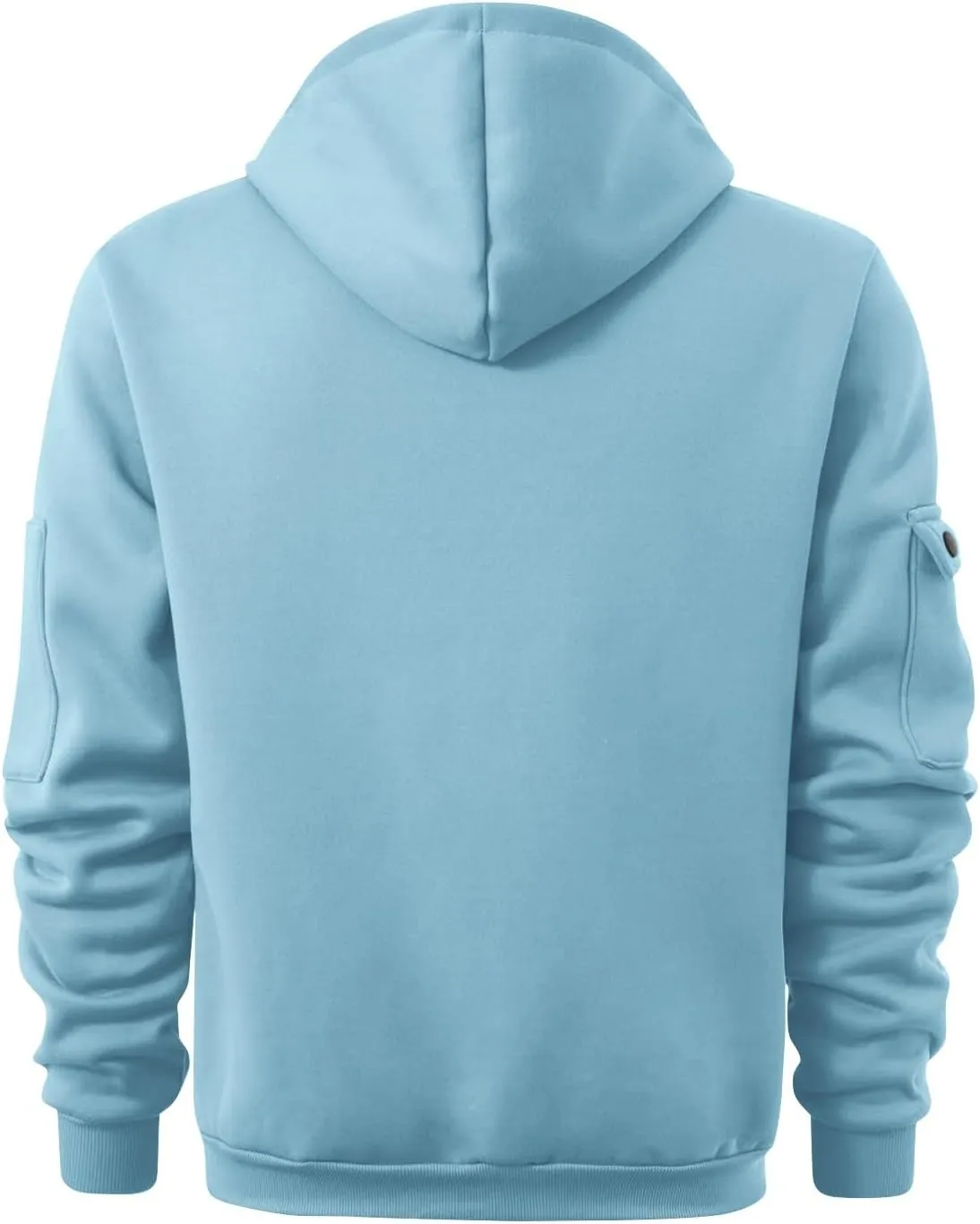 Mens Hoodies Pullover Tactical Fleece Lined Quarter Zip Hooded Sweatshirt Drawstring Plus Size Hoodie with Pockets
