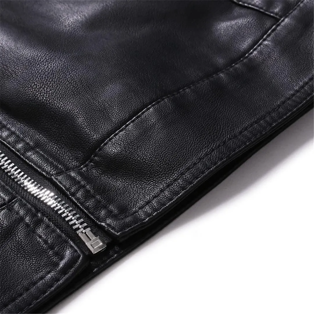 Men's Jacket Fashion Slim Fit Casual Men's Leather Jacket Motorcycle Jacket
