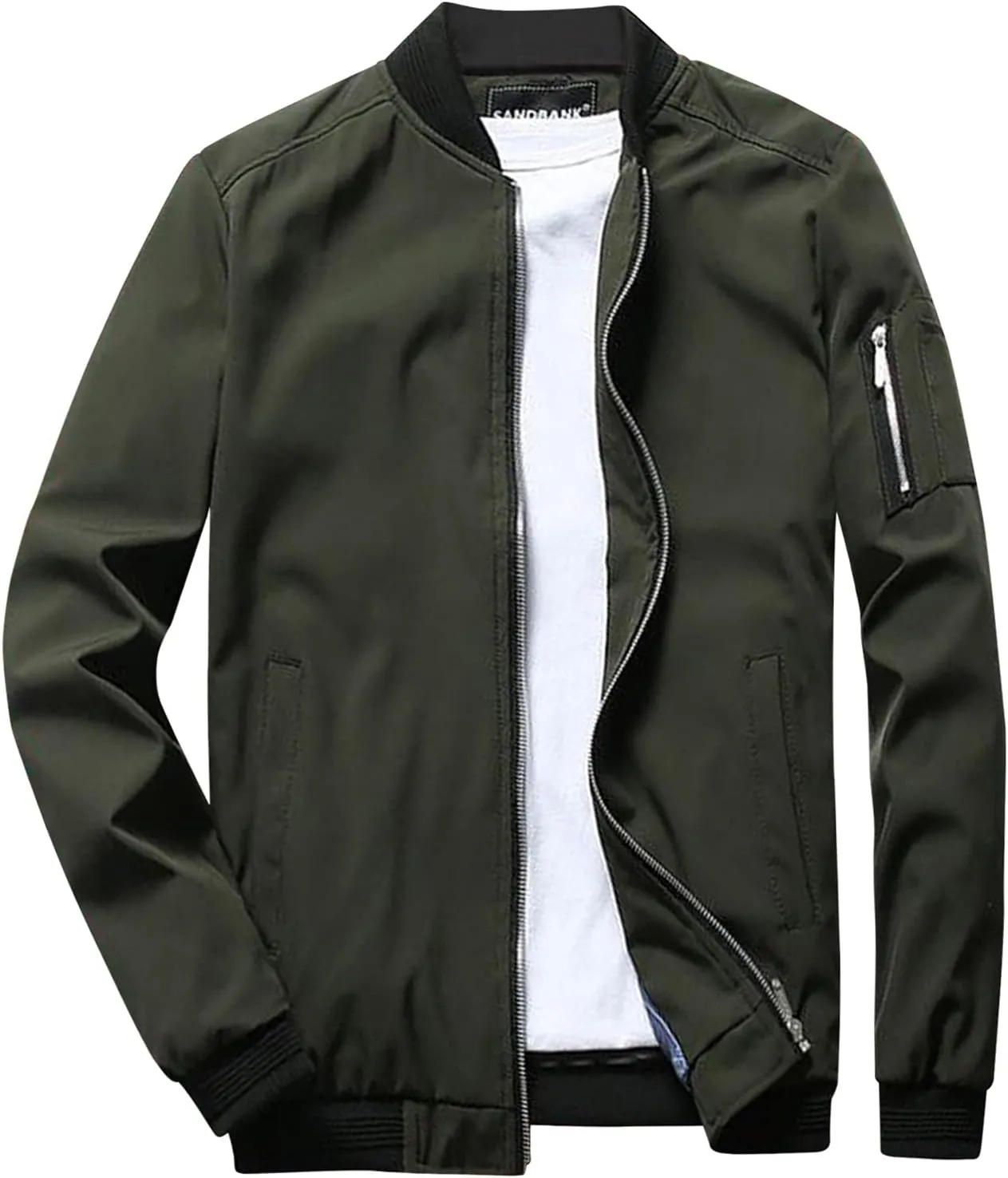 Men's Jacket Slim Fit Lightweight Softshell Flight Bomber Jacket Coat
