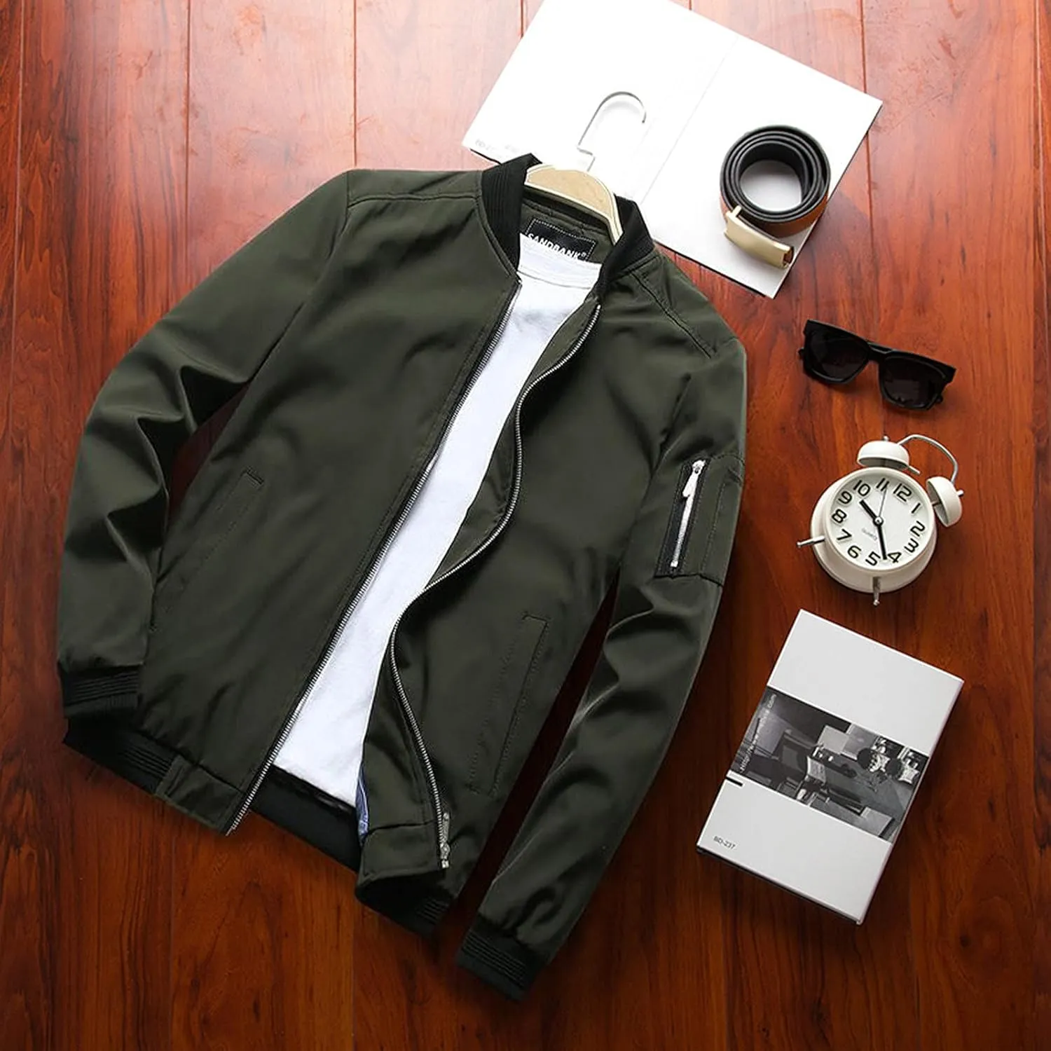 Men's Jacket Slim Fit Lightweight Softshell Flight Bomber Jacket Coat