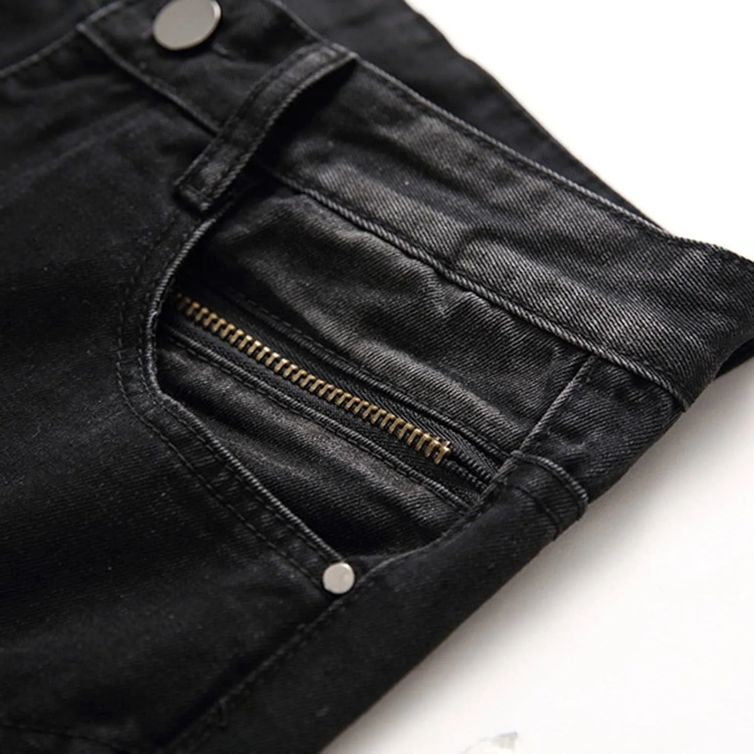Mens Jeans Bootcut Straight Driven Jeans Ripped Distressed Holes Y2k Baggy Jeans for Men Stacked Ripped Destroyed Jeans