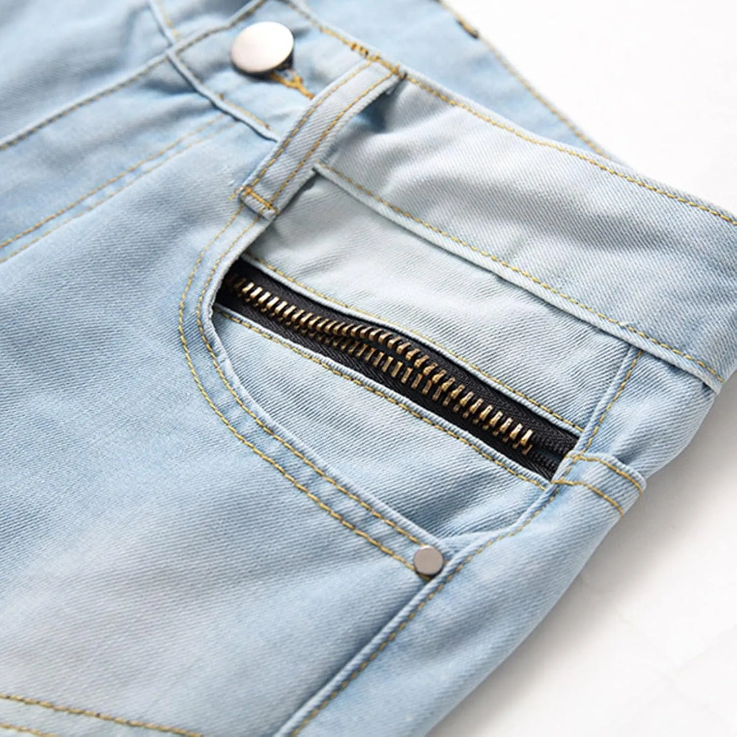 Mens Jeans Bootcut Straight Driven Jeans Ripped Distressed Holes Y2k Baggy Jeans for Men Stacked Ripped Destroyed Jeans