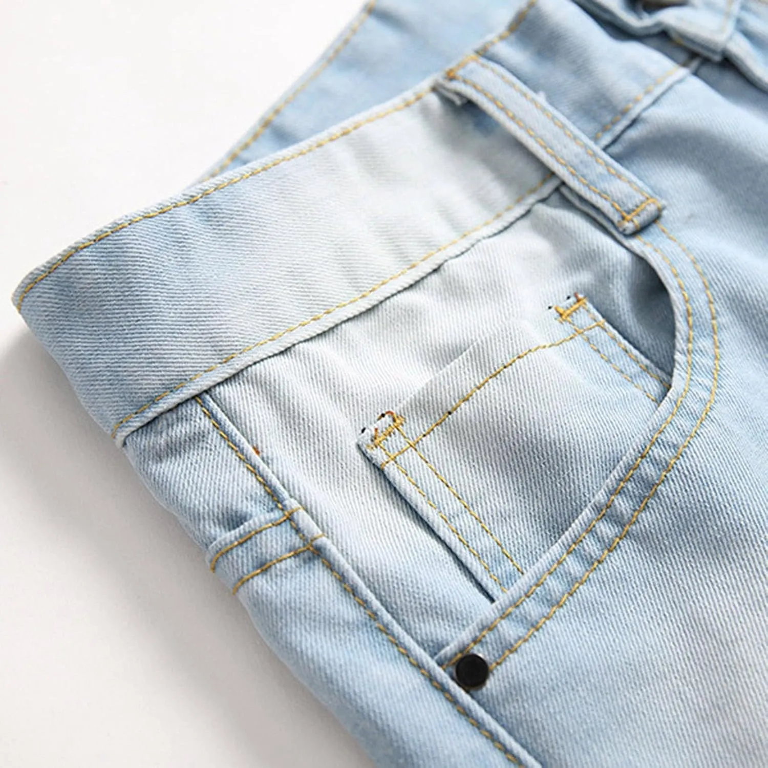 Mens Jeans Bootcut Straight Driven Jeans Ripped Distressed Holes Y2k Baggy Jeans for Men Stacked Ripped Destroyed Jeans